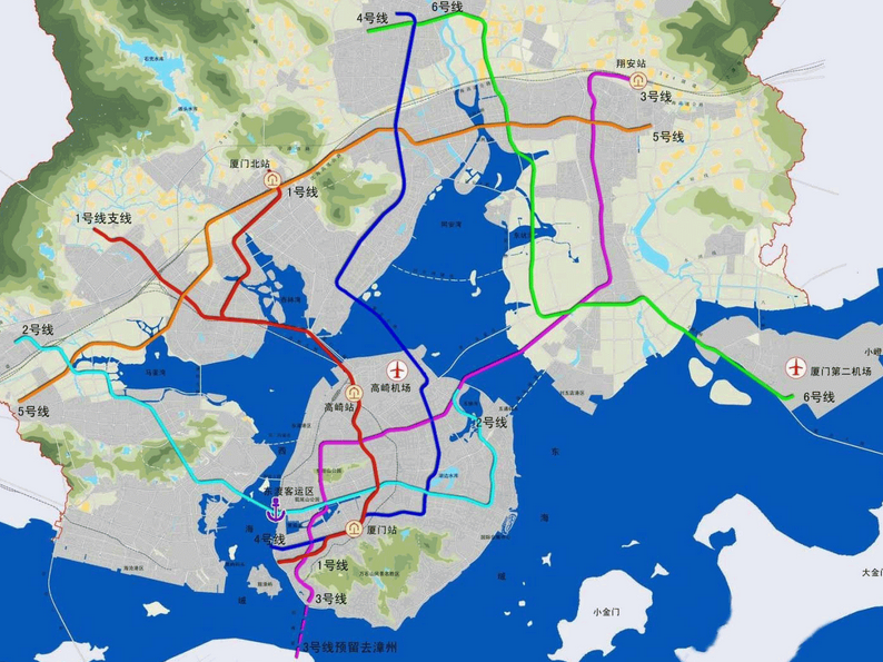 厦门地铁2号线规划图