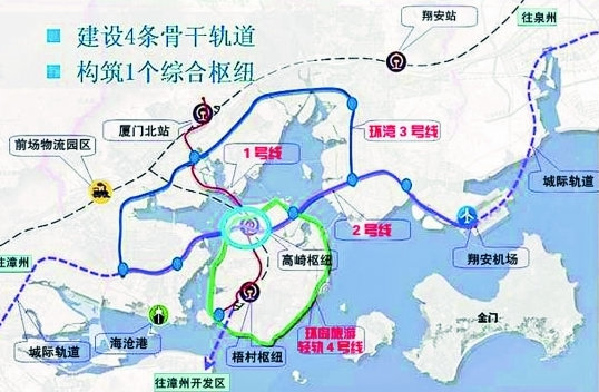 厦门地铁2号线线路图