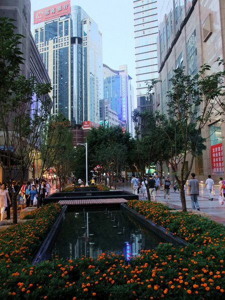 重庆解放碑的黄昏时分2