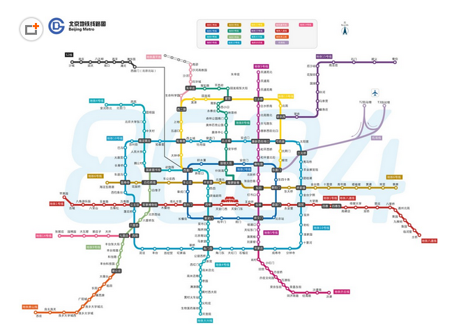 北京最新地铁线路图1