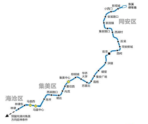 厦门地铁六号线规划图1