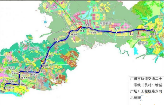 广州地铁21号线最新线路图1