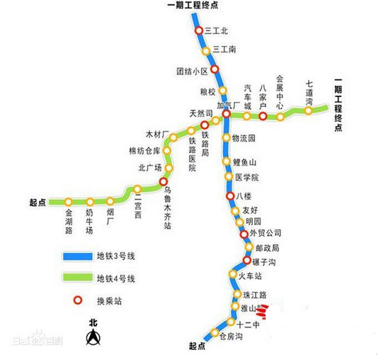 乌鲁木齐地铁3号线线路图1