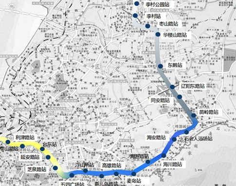 青岛地铁2号线最新线路图1