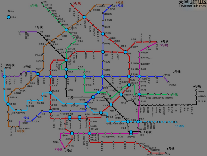 天津地铁7号线一期线路图