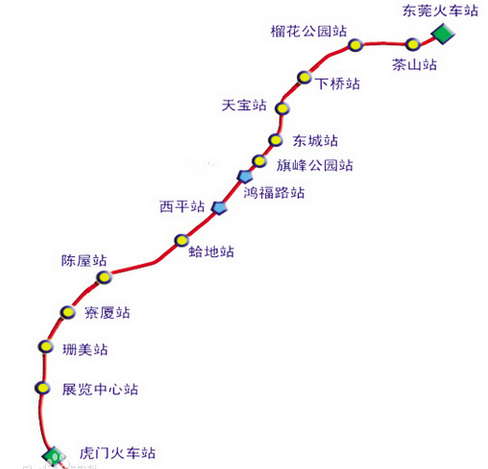 东莞地铁2号线最新线路图1