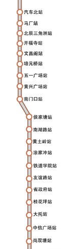 长沙地铁1号线线路图1