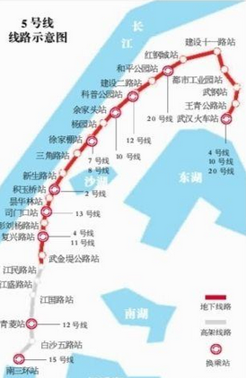 武汉市地铁5号线规划图1