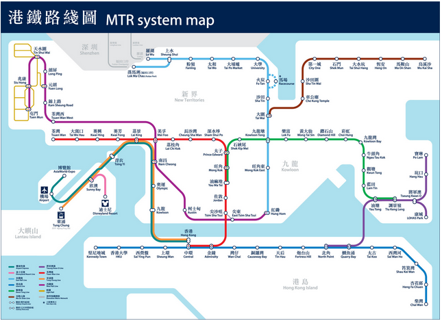 香港最新地铁线路图1