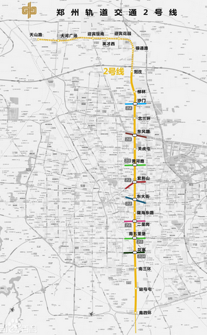 郑州地铁2号线站点位置1