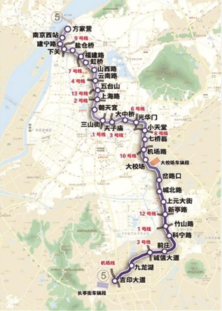 南京地铁5号线站点位置