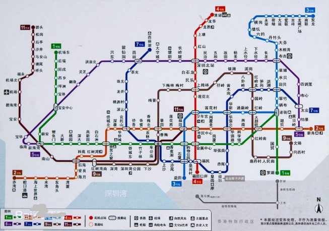 深圳最新地铁线路图1