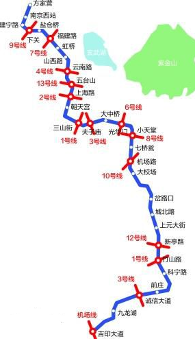 南京地铁五号线路线图