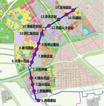 亦庄有轨电车t1线路图