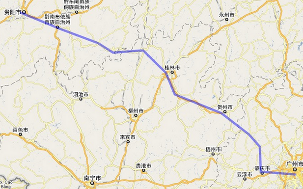 贵广高速铁路线路图1