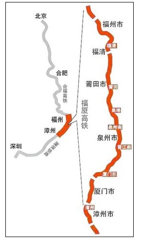 福厦高铁规划图1