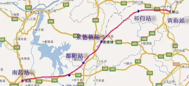 昌景黄高铁线路图1