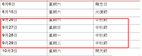 2015韩国中秋节放假几天1