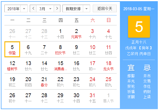 2018年惊蛰几点几分1