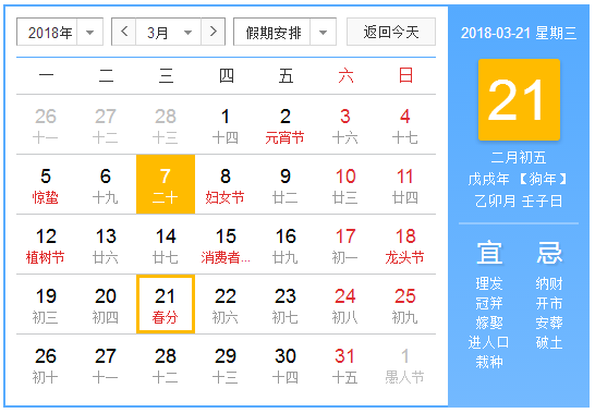 春分是几月几日2018