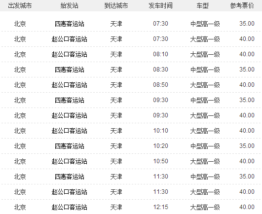北京到天津客车多久能到1