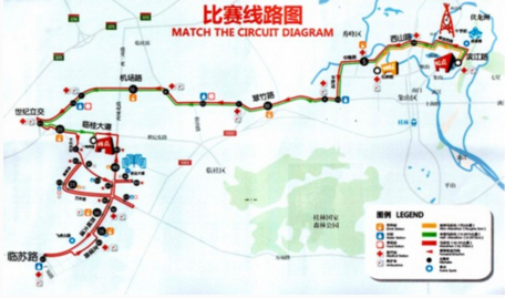 2016桂林马拉松路线图1