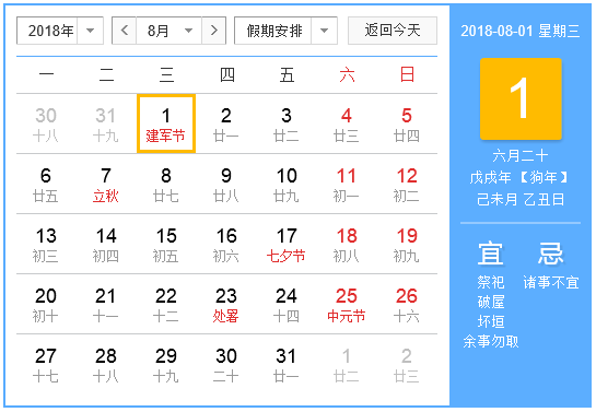 建军节是哪一年成立的