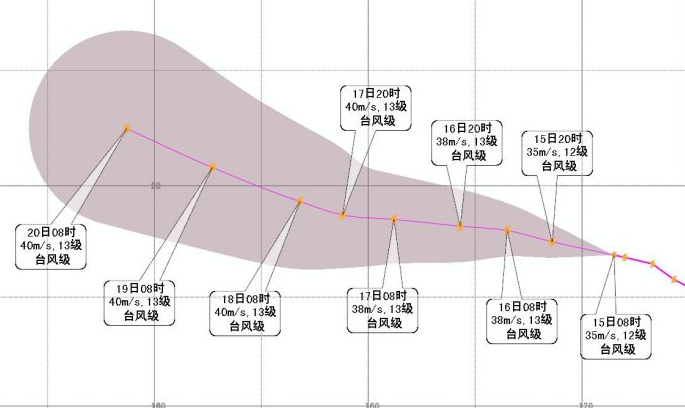 2015年第12号台风哈洛拉向西偏北方向移动1