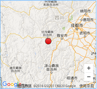 2016年3月25日四川泸定发生地震1