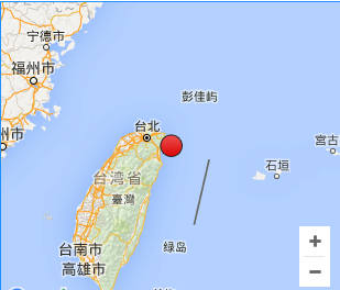 4月11日台湾宜兰4.5级地震1