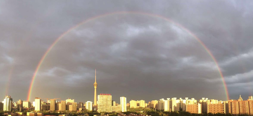北京雨后现罕见双彩虹1