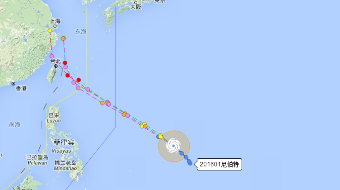 2016年台风尼伯特什么时候来1