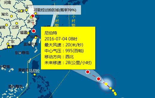 2016年第1号台风尼伯特最新消息1