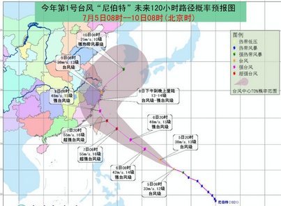 台风尼伯特或8日登陆闽浙沿海1