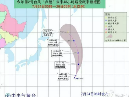 2016年第2号台风卢碧最新消息1