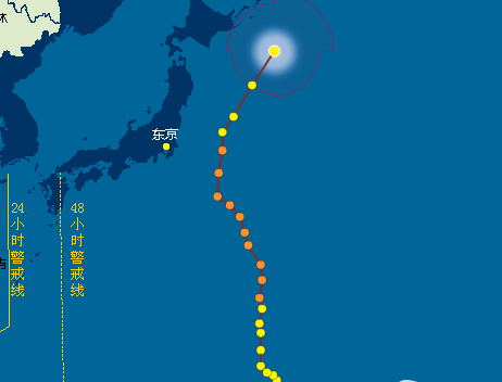 2016年第6号台风康森影响范围1
