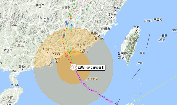 2016年10月21日广东台风最新动态1