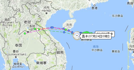 2017年第8号台风桑卡实时路径图1